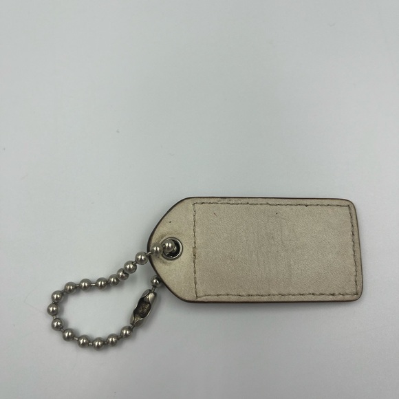 Vintage Coach Large Cream Leather Hang Tag Charm Tag Replacement Used - Picture 5 of 8